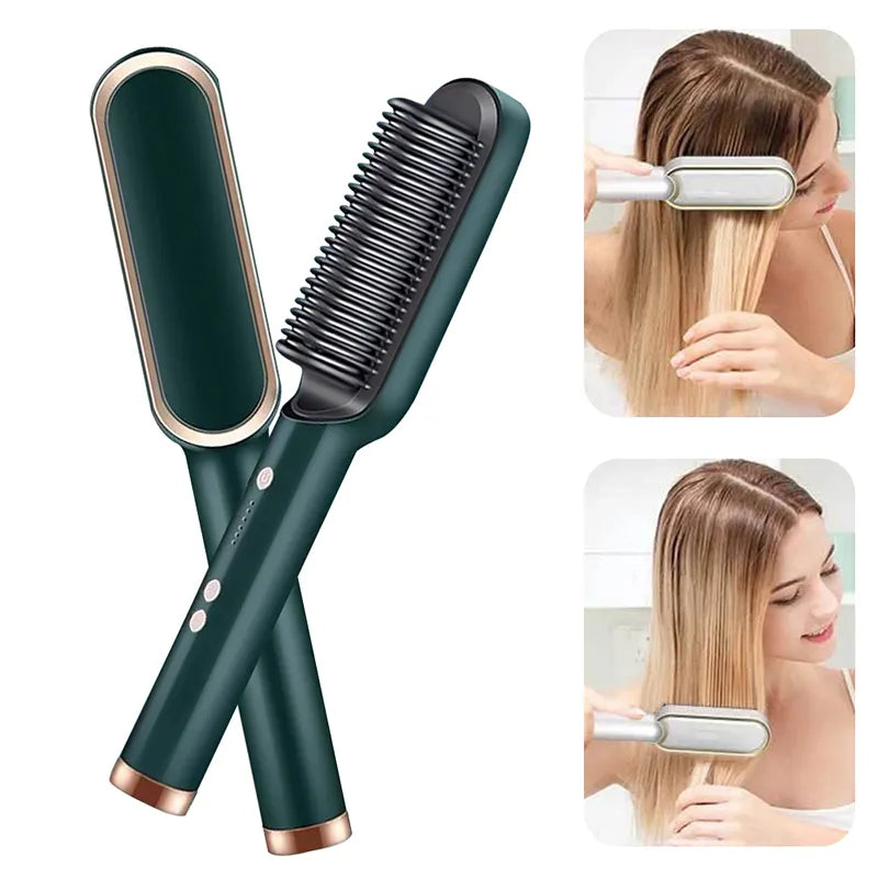 Hair Straightener Hot Comb Curling Iron Multi-speed Electric Straightening Comb Curling Iron Hair Brush 2023 Hot Sale